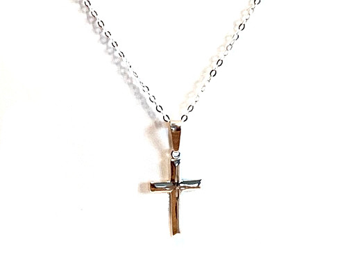 Kreuz Kette Silber zur Kommunion, Halskette